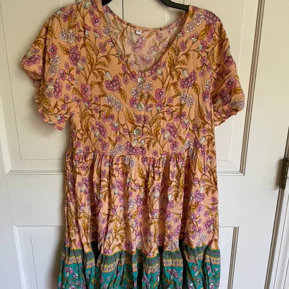 Colorful Short Sleeve Dress